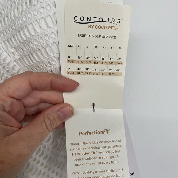 Countors Swimsuit Women 14 White Eyelet Lace Crochet Vacation One Piece Nautical - Picture 7 of 12